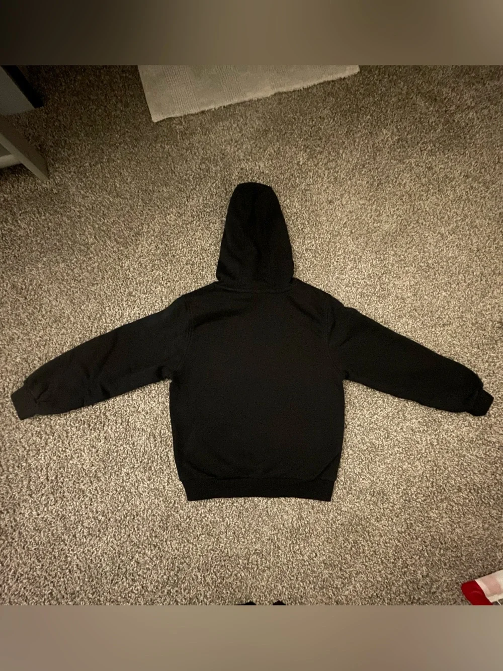 Nike Kids Black Hoodie with Green Swoosh